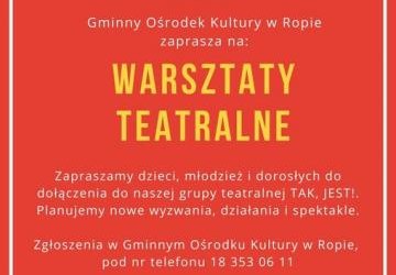 ZAPISY NA WARSZTATY TEATRALNE