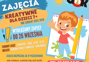 WYDŁUŻAMY ZAPISY NA ZAJĘCIA KREATYWNE DLA DZIECI!